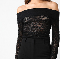 Lace Long Sleeve Off the Shoulder Top