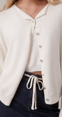 Button Down Cardigan Sweater Top