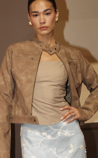 Vegan Leather Bomber Jacket