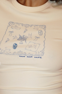 Sketch Short Sleeve Top (Cream or Yellow)