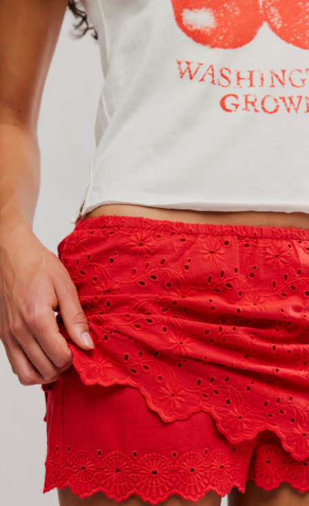 Eyes on you Eyelet Red Skort by Free People (available in red or white)
