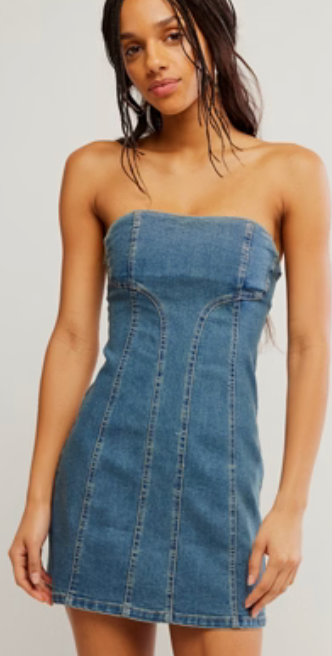 Alexa Denim Mini Denim Dress by Free People