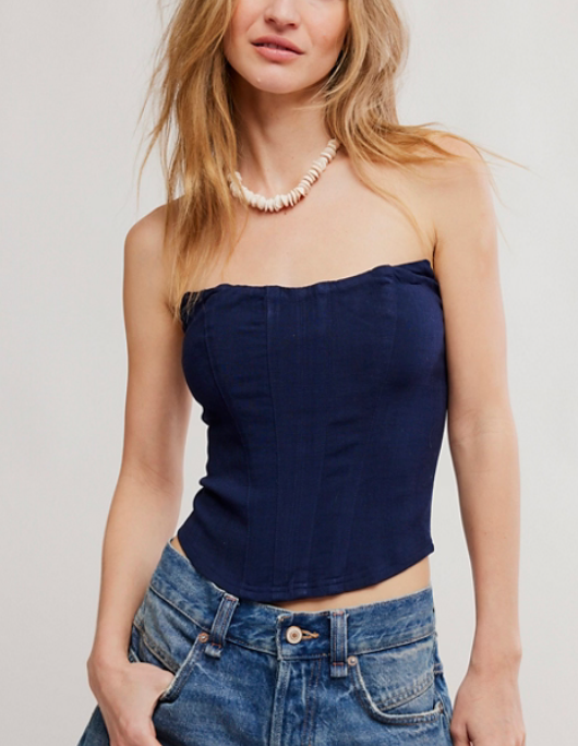 Navy Corset Top by Free People