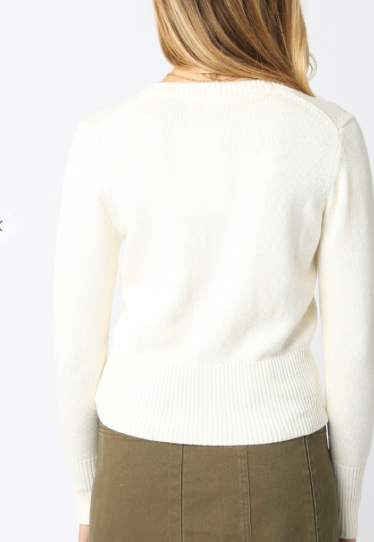 Cream Button Down Sweater