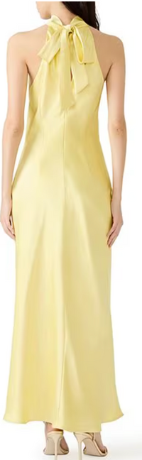 Yellow Lara Satin Halter Dress by Steve Madden