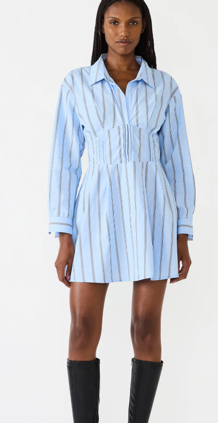 Button Down Striped Tshirt Dress by Steve Madden