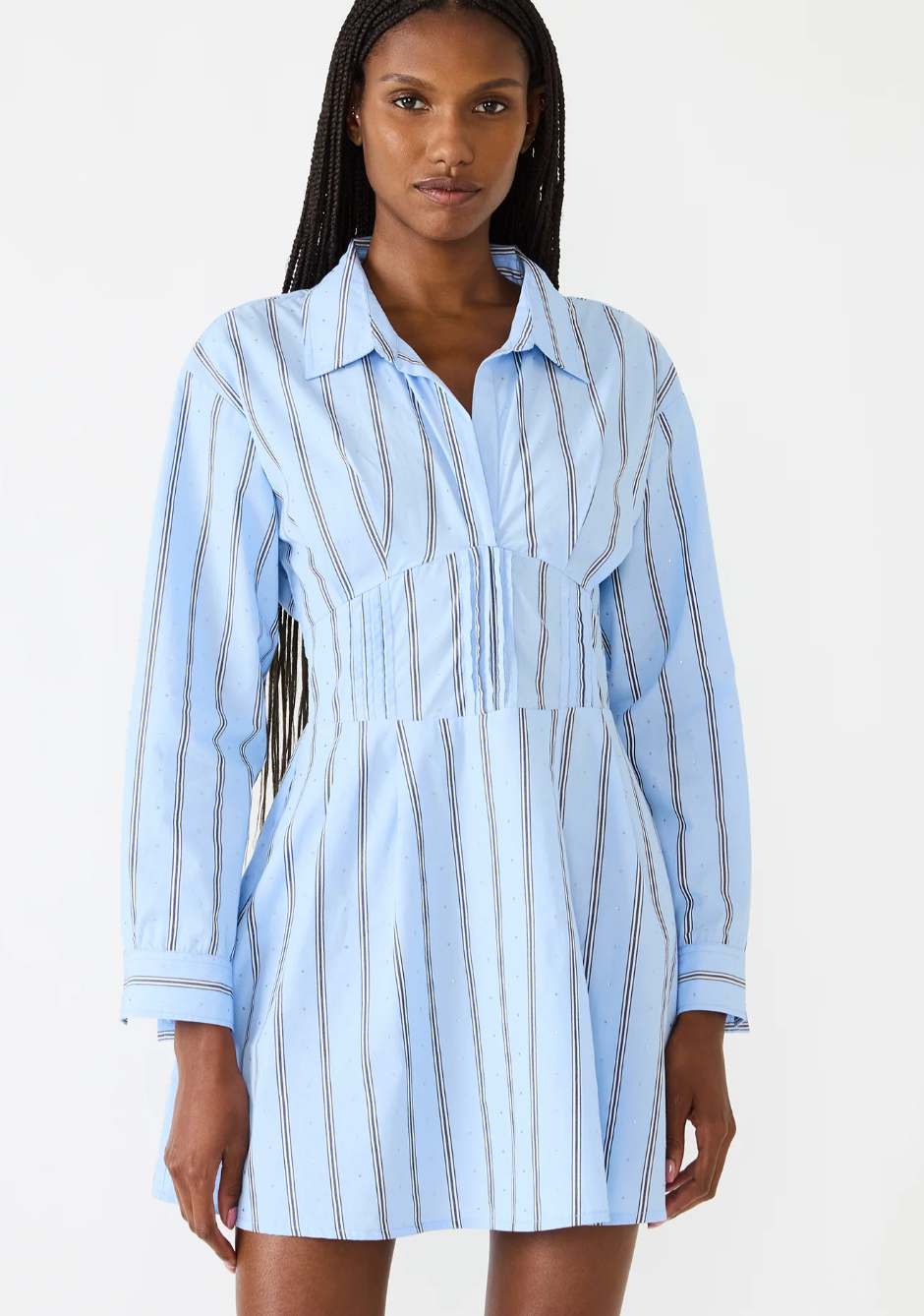 Button Down Striped Tshirt Dress by Steve Madden