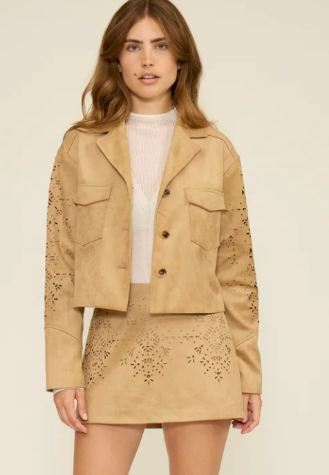 Faux Suede Jacket by Lucy Paris