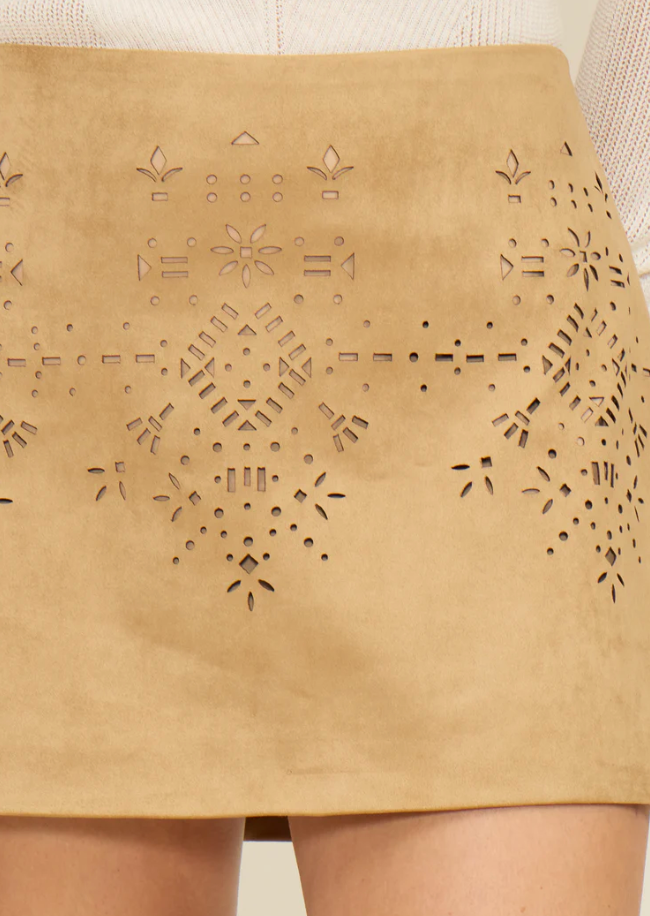 Faux Suede Skirt by Lucy Paris