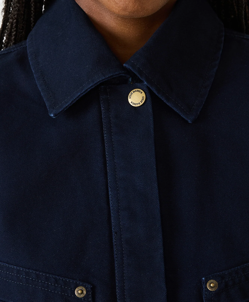 Sloane Peplum Jacket in Blue by Steve Madden