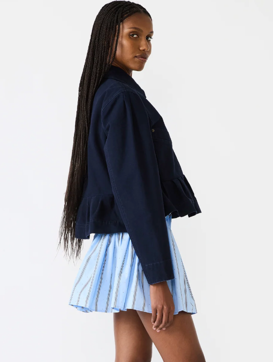 Sloane Peplum Jacket in Blue by Steve Madden