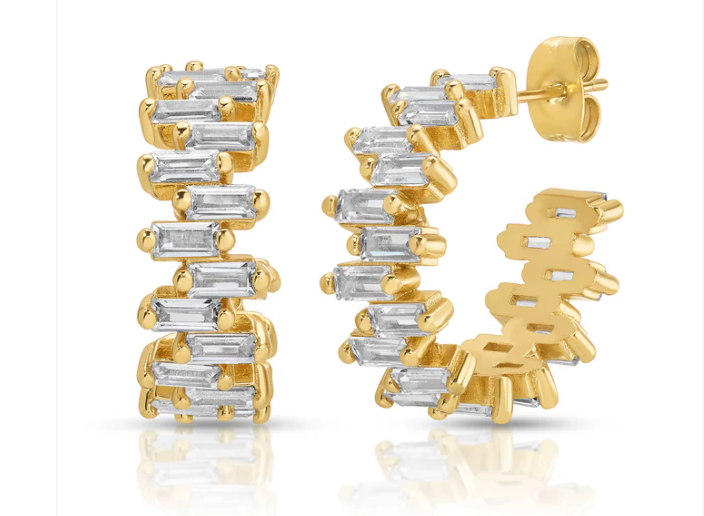 Cz Hoop Earrings by Jurate