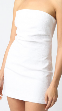 Strapless Linen Mini Dress in Black or White