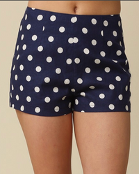 Navy Polka Dot Shorts