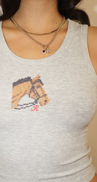Horse Embroidered Tank Top