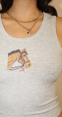 Horse Embroidered Tank Top