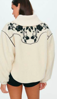 Western Floral Sherpa Sweater by For Love and Lemons