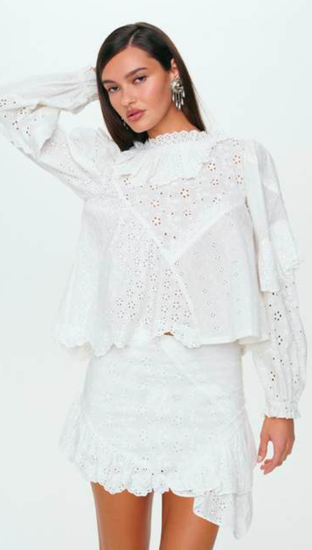 Lola White Lace Mini Skirt by For Love and Lemons
