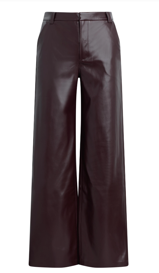 The Mia Burgundy Vegan Leather Trouser by Joe's Jeans