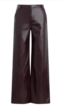 The Mia Burgundy Vegan Leather Trouser by Joe's Jeans
