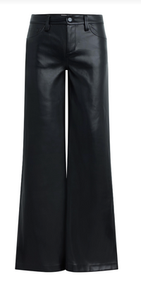 Black Vegan Leather Low Rise Jeans by Joe's Jeans