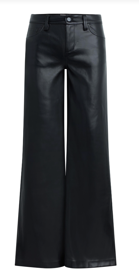 Black Vegan Leather Low Rise Jeans by Joe's Jeans