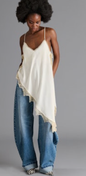 Margan Satin Asymmetrical Top by Steve Madden