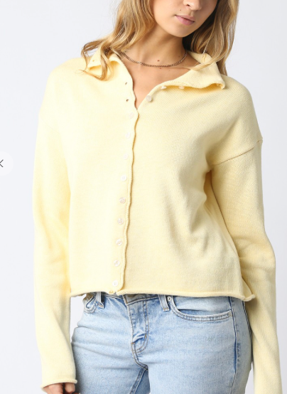 Button Down Cardigan Sweater Top