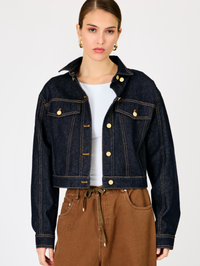 Roxie Cape Denim Jacket by Line and Dot