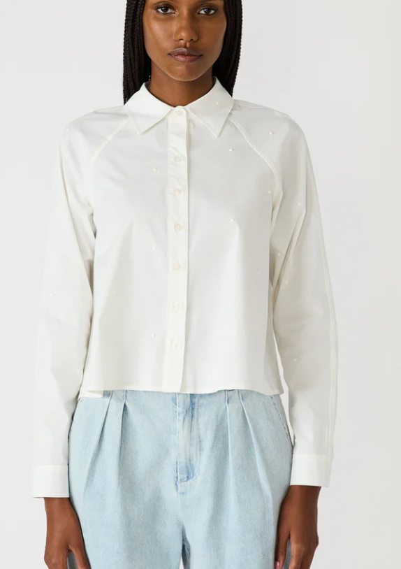 Tess White Button Down Top by Steve Madden