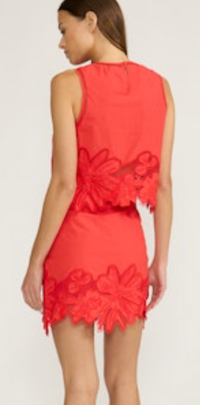 Red Eyelet Top by Lucy Paris