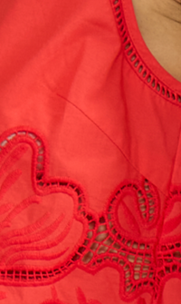 Red Eyelet Top by Lucy Paris
