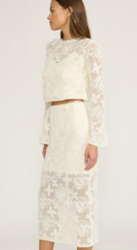 Long Sleeve Crochet Top by Lucy Paris