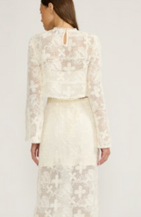 Long Sleeve Crochet Top by Lucy Paris