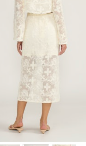Crochet Lace Midi Skirt by Lucy Paris