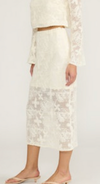 Crochet Lace Midi Skirt by Lucy Paris