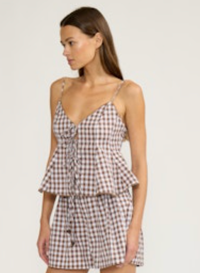 Holly Plaid Tie Top by Lucy Paris