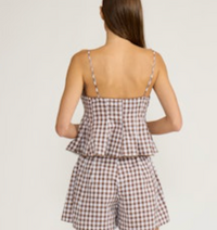 Holly Plaid Tie Top by Lucy Paris