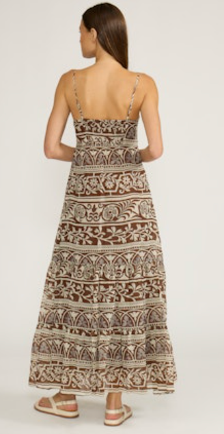 Brown Patterned Maxi Dress by Lucy Paris