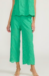 Green Eyelet Pant by Lucy Paris