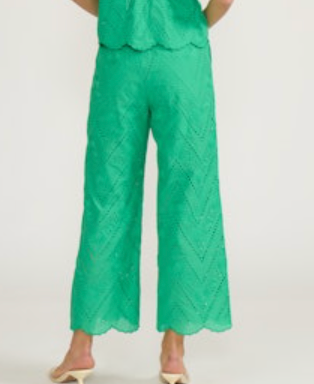 Green Eyelet Pant by Lucy Paris