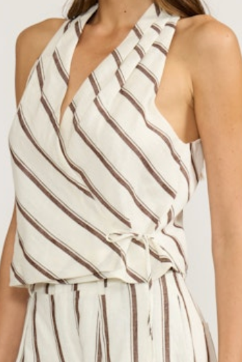 Lola Striped Wrap Top by Lucy Paris