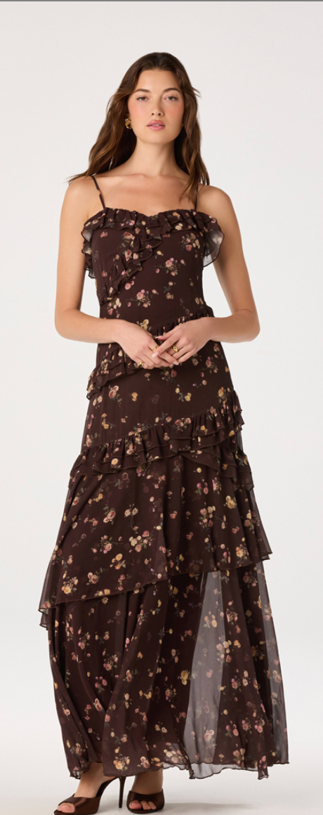 Brown Floral Maxi Dress by ASTR the Label