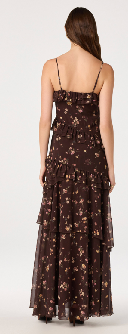 Brown Floral Maxi Dress by ASTR the Label