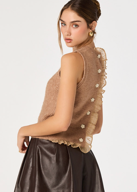 Pernille Sweater Vest Top by ASTR