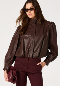 Estero Brown Vegan Leather Jacket by ASTR