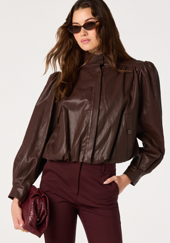 Estero Brown Vegan Leather Jacket by ASTR