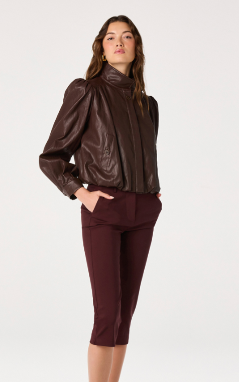 Estero Brown Vegan Leather Jacket by ASTR