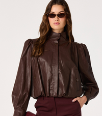 Estero Brown Vegan Leather Jacket by ASTR