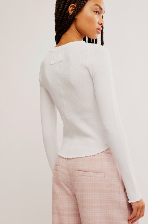 Easy Does It Long Sleeve Top in White by Free People